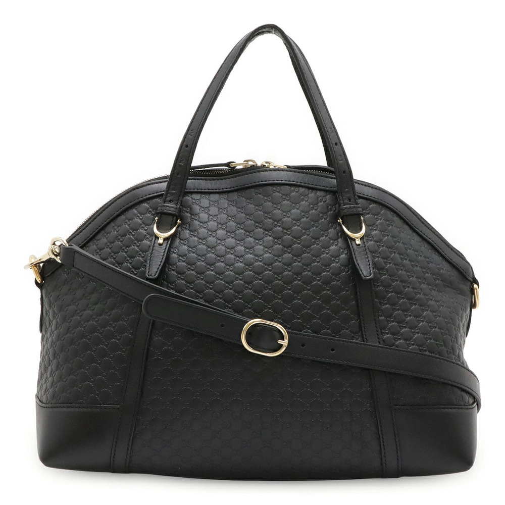 Gucci Microguccissima Handbag Tote Bag Crossbody Leather Black